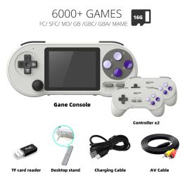 Players DATA FROG SF2000 Mini Retro Video Game Console 3 Inch IPS Builtin 6000 Games Portable Handheld Game Player Support TV AV Output