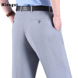 Pants Big Size Summer Men Business Thin Pants Male Formal Classic Black Breathable Office Baggy Suit Pants Trousers for Mens Clothing