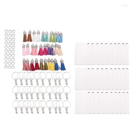 Keychains Sublimation Keychain Blanks Bulk 120Pcs Set With Rectangle For DIY Crafting