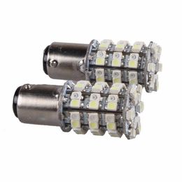 4 X Dual Colour 1157 WhiteAmber Switchback 60SMD LED Tail Brake Stop Light Bulbs The light bulbs are yellow and white2678140