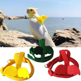 Rings Long Cable Bird Harness Leash AntiBite Training Rope Decorative Lightweight Parakeet Parrot Vest Rope for Bird