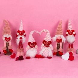 Valentines Day Gnome Plush Doll Scandinavian Tomte Dwarf Toys Valentine's Gifts for Women/Men Wedding Party Decor