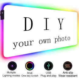 Pads DIY Mouse pad RGB mousepad Customized to any size Customized super large logo advertising computer keyboard table backlight mat