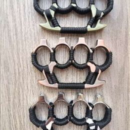 For Sale Sports Equipment Paperweight High Quality Solid Belt Buckle EDC Iron Fist Punching Outdoor Fist Four Finger Rings Tools Self Defence Bottle Opener 410097