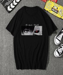 Summer JapPrint Anime Tokyo Ghoul Eyes Unisex Punk Dark Black t shirt Ins Retro Men Ladies Harajuku Casual Fashion Short Sleeve To9560186