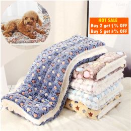 Mats Flannel Thickening Pet Soft Fleece Mat Pet Dog Cat Blanket Mattress Puppy Chihuahua Cushion Household Carpet Warm Sleeping Mat