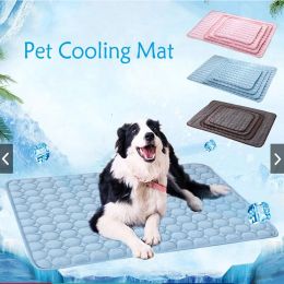 Mats Summer Pet Dog Mat Cooling Pad for Pets Ice Silk Pads Breathable Soft Pets Dogs Bed