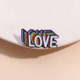 Rainbow Multicolor LOVE Emblem English Letter Small Breast Pin Hat Decorative Buckle