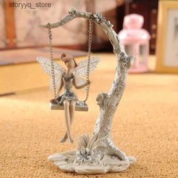 Other Home Decor Angel girl sculpture living room home decoration resin Statue swing Angel ornaments childrens Day Birthday wedding Crafts gifts Q240229