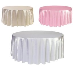 Table cloth 1pcs Satin Tablecloth 5703903990039039120039039 White Black Solid Colour For Wedding Birthday Party4799944