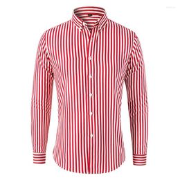 Men's Dress Shirts Size M-5XL Business Casual Long Sleeved Shirt For Men Striped Work Formal Ball Top All Season 2024