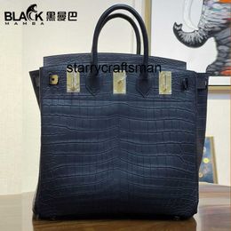 Totes Genuine Leather Handbag L Black Hand Mist Crocodile Skin Fist Bag Plus High Bag Large 40cm Luxury