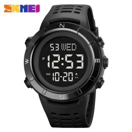 Watches SKMEI New Fashion Outdoor LED Light Digital Sport Watches Mens 5Bar Waterproof Countdown Wristwatch Stopwatch Clock reloj hombre