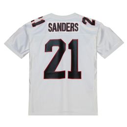 Stitched football Jersey 21 Deion Sanders 1989 black red white mesh retro Rugby jerseys Men Women and Youth S-6XL