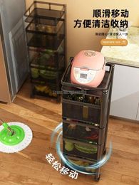 Kitchen Storage Vegetable Racks Household Multi-function Rotary Free Installation Basket Multi-layer Rack