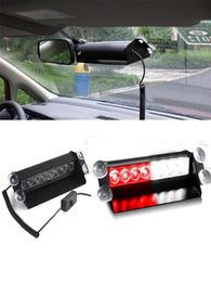 Red White 8 LED Car Emergency Dashboard Dash Strobe Lights Warning Flash4101344