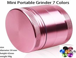 Pink Colour Girls Love 4levels Aluminium Herb Grinder Tobacco Smoke Crusher Hand Muller Shredder Mini 50mm high quality5149023