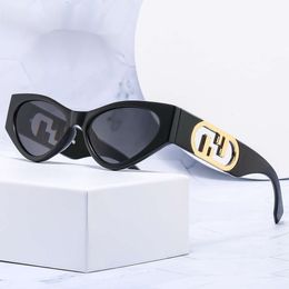 designer sunglasses New PC Frame Sunglasses Fashion Men's and Women's Personalised Cat Eyes, Sunglasses, Metal Glasses