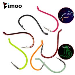 Fishhooks Bimoo #10~ #10/0 Luminous UV Offset Octopus Beak Hook High Carbon Steel Bait Hook Freshwater & Saltwater Resistance Fish Hook