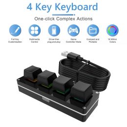 Keyboards 3 Keys RGB Custom Keypad Programming Macro Knob Keyboard Hot Swap Keyboard Portable Mini Mechanica Keyboard for Games Working