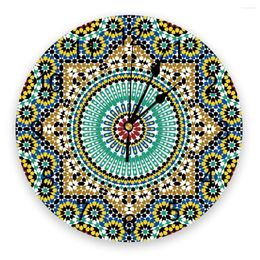 Wall Clocks Morocco Arabesque Colors Bedroom Clock Large Modern Kitchen Dinning Round Watches Living Room Watch Home Decor