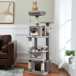 Scratchers Free Shipping MultiLevel Cat Tree Cat Tower with Scratching Post Condo Cat Accessories Cat Scratcher rascadores de gato Cat Toy