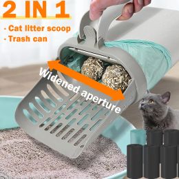 Housebreaking New Cat Litter Scoop Cat Litter Shovel with Refill Bags Base Self Cleaning Cat Litter Box Shovel Toilet Clean Tools Pet Supplies