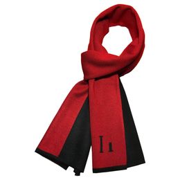 2024 Letter cashmere designer man blanket soft wool scarf Luxury designer shawl portable warm sofa wool knit blanket echarpe sciarpa For Men Red and black two tone H H