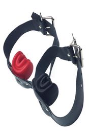 Latex Fetish Bondage Gear Mouth Gag Bite Oral Fixation Adult Sex Toys BDSM Erotic Play Slave Torture for Hardcore Games New Black 3011434