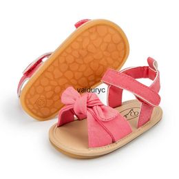 Första Walkers Summer Baby Girl Sandals Cute Bowknot Girls Skor Småbarn Spädbarn Flat Soft-Sole Non-Slip Cribh2422910