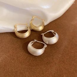 Hoop Earrings Minar 2024 Arrival Gold Silver Colour Metallic Wire-drawing Chunky Ring-shaped For Women Wholesale Jewellery
