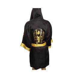 Robes GOLDDEN Black Boxer Robe Cosplay Costume Sports Boxing COUPLE Robe ADULT Boxing Training Bathrobe Boxer Battle Uniform