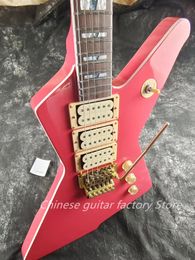 Iceman Destroyer Pink Phil Collen Electric Guitar Floyd Rose Tremolo Bridge Gold Hardware Abalone Pearl Block Inlay 3 Pickups