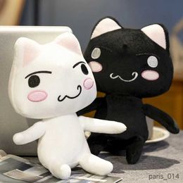 Stuffed Plush Animals New Toro Inoue Cat Plush Anime Game Doll Stuffed Kittens Plushie Cartoon Couple Black and White Cats Decor Gift Toys for Kids