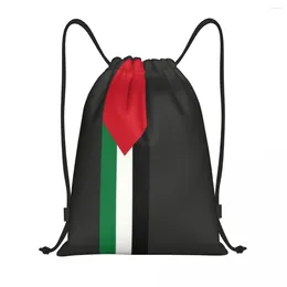 Shopping Bags Palestine Stripe Flag Drawstring Backpack Women Men Sport Gym Sackpack Portable Palestinian Patriotic Bag Sack