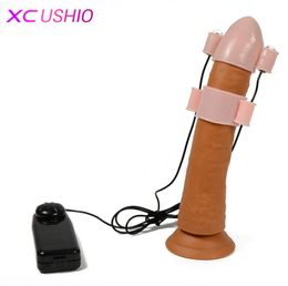 Male Masturbator Glans Penis Stimulation Penis Dildo Massager Vibrator Sex Toys for Men Dual Motors Penis Sleeves 07017745696