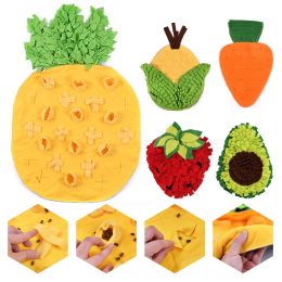 Toys Pet Dogs Snuffle Mat Polar Fleece Pet Sniffing Training Blanket Strawberry Avocado Pineapple Corn Bite Pad Dog Interactive Toys