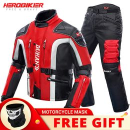 DUHAN Motorcycle Jacket Windproof Protective Gear Chaqueta Moto Motocross Jacket Pants Set Reflective Moto Riding Racing Suit 240227