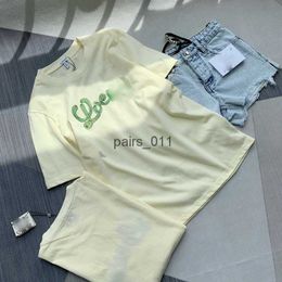 Women's Blouses Shirts 2023 High quality Shirt Strict selection of high version loe limited cactus embroidery couple short-sleeved T-shirt loose 240229