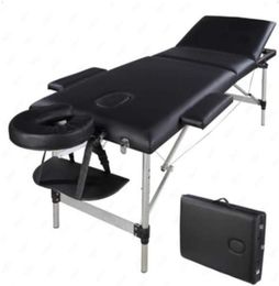 MICHEN 1PC 3 Sections Folding Aluminum Tube SPA Bodybuilding Massage Table Kit Black239o3786694