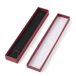 12 pcs 21x4x2cm Rectangle Cardboard Jewelry Set Box for Ring Necklace gift boxes for jewellery packaging with Sponge inside2024228