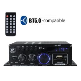 Amplifier Bluetooth 5.0 Amplifier HiFi FM Audio Amplifier Digital Subwoofer Speaker Amplifier for Karaoke Home Theatre Sound System AK380