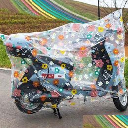 Raincoats Rainproof Dustproof Motorcycle Waterproof Pvc Poncho Er Clear Printed Lightweigh Outdoor Travel Portable Rain Drop Deliver Dhebm