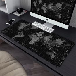 Pads World Map Large Gaming Mouse Pad Computer Mousepad PC Gamer Laptop Mouse Mat Office Mausepad XXL Carpet Keyboard Mat Desk Pad