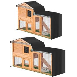 Cages K5DC Pet Crate Cover Rabbit Hutch Covers for Bird Bunny Heavy Duty 210D Oxford Cloth with Transparent Visible Curtain 2 Sizes