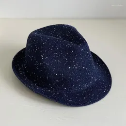 Berets MOOVOOK 2024 Spring And Summer British Style Elegant Billycock Fashion All-Match Sequins Breathable Casual Unisex Sun Hat