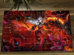 Pads YuGiOh Red Cartesia, the Virtuous TCG CCG Playmat Trading Card Game Mat Table Desk Gaming Play Mat Rubber Mouse Pad 60x35cm