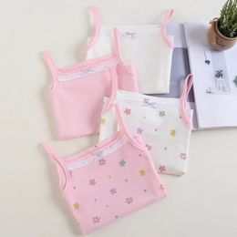 Childrens All Cotton Girls Summer Baby Strap Class A Pure Cotton Baby Girls Clothing Womens Treasure Top Womens Treasure 240226