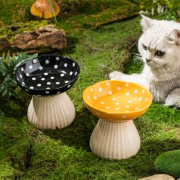 Supplies Creative Ceramic Mushroom Shape Cat Bowl Cute Puppy Dog Feeder Pet Feeding And Water Eatting Bowl Drinker Porcelain Pet Supplies