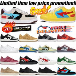 Designer Sta Casual Shoes SK8 Patent Leather Shark Black White Blue Pink Grey Orange chaussure Outdoor Men Women Sports Sneakers Trainers 36-45